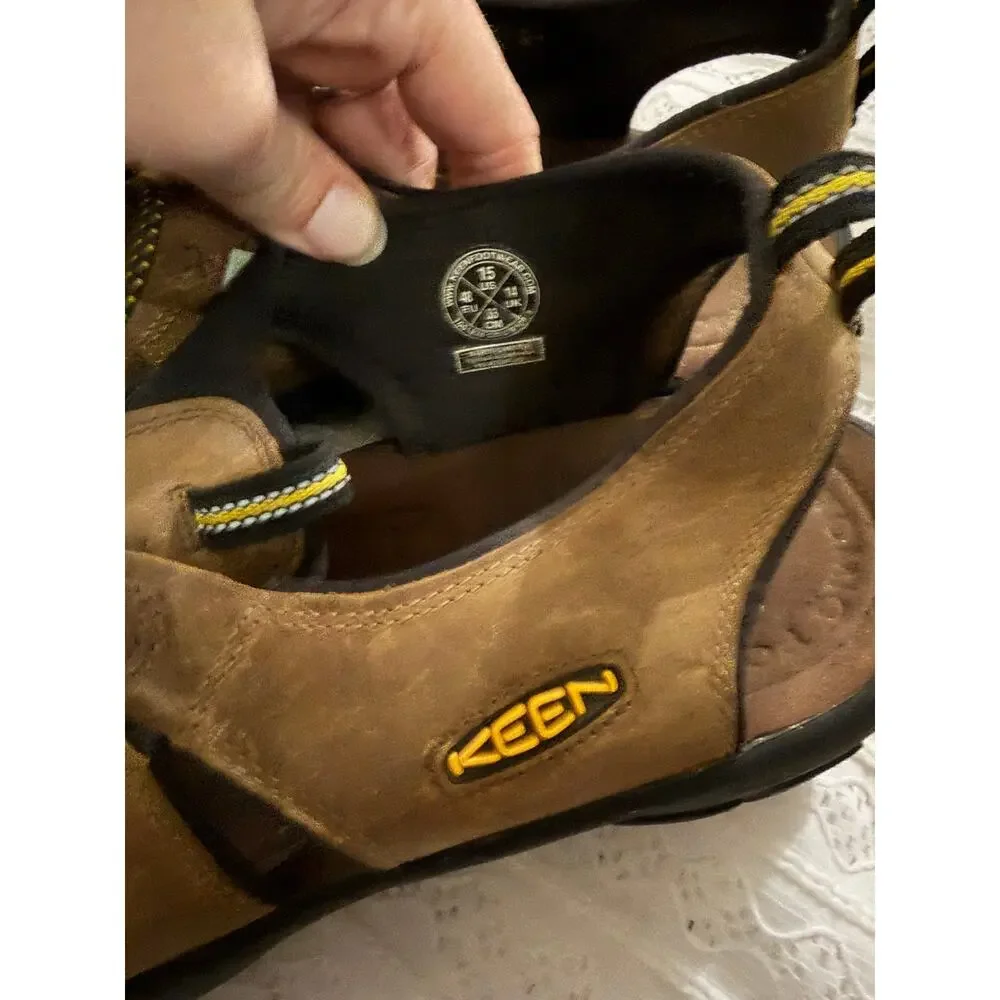 KEEN Men's Newport Brown Leather Waterproof Hiking Sandals Size 15 US EU 48